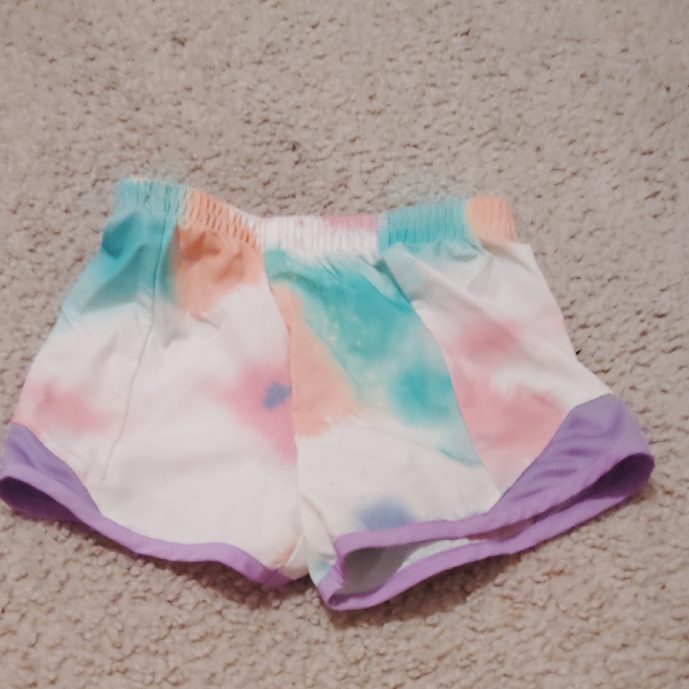 Girl's Colorful Tie-Dye Track Shorts
